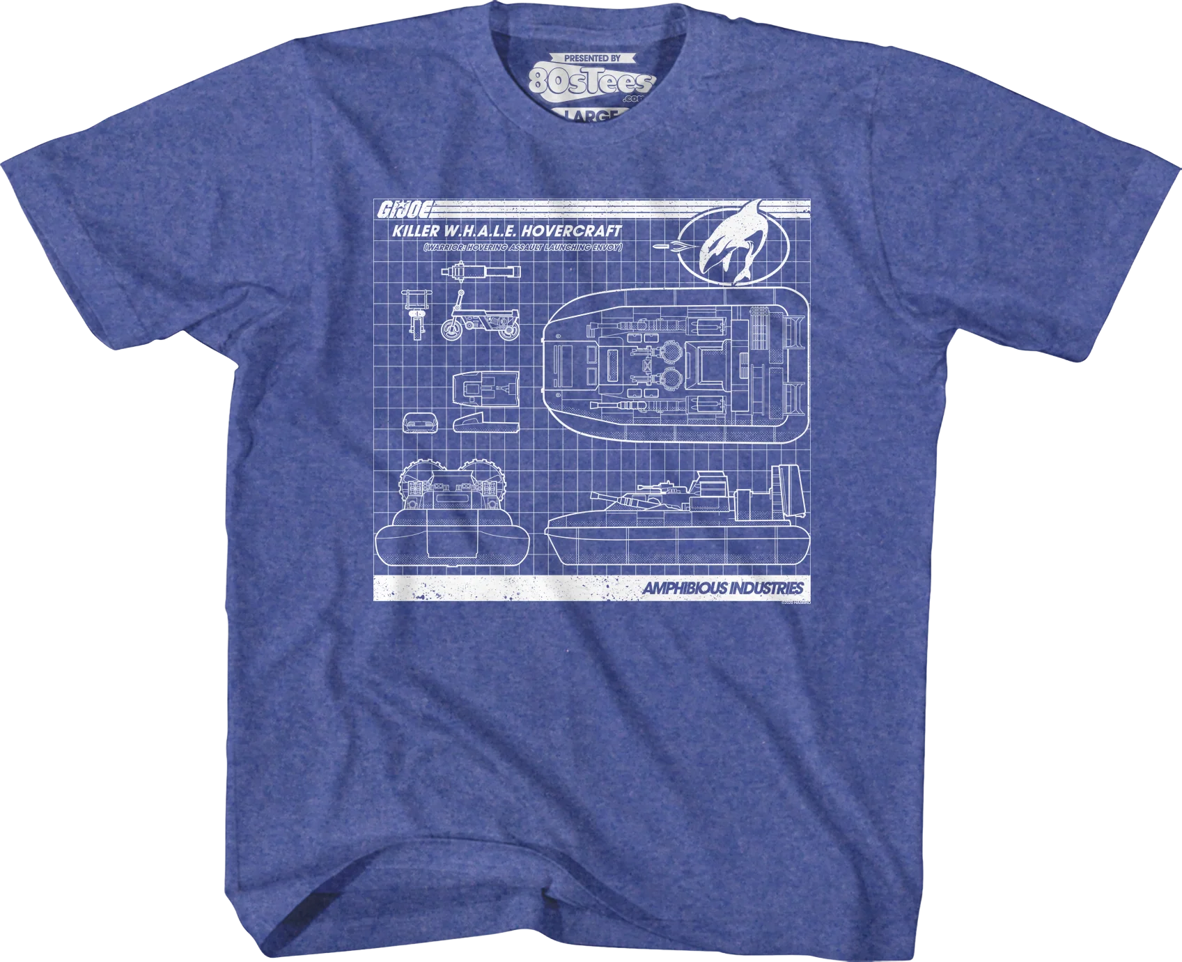Youth Killer WHALE Hovercraft Blueprints GI Joe Shirt