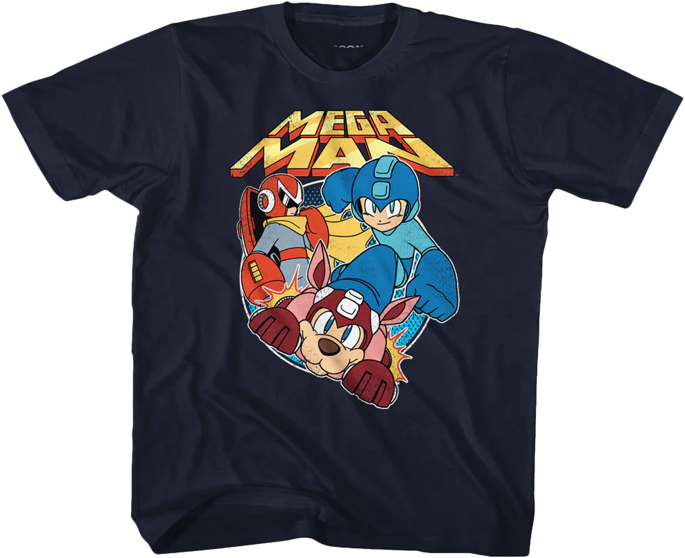 Youth Proto Man Rush and Mega Man Shirt