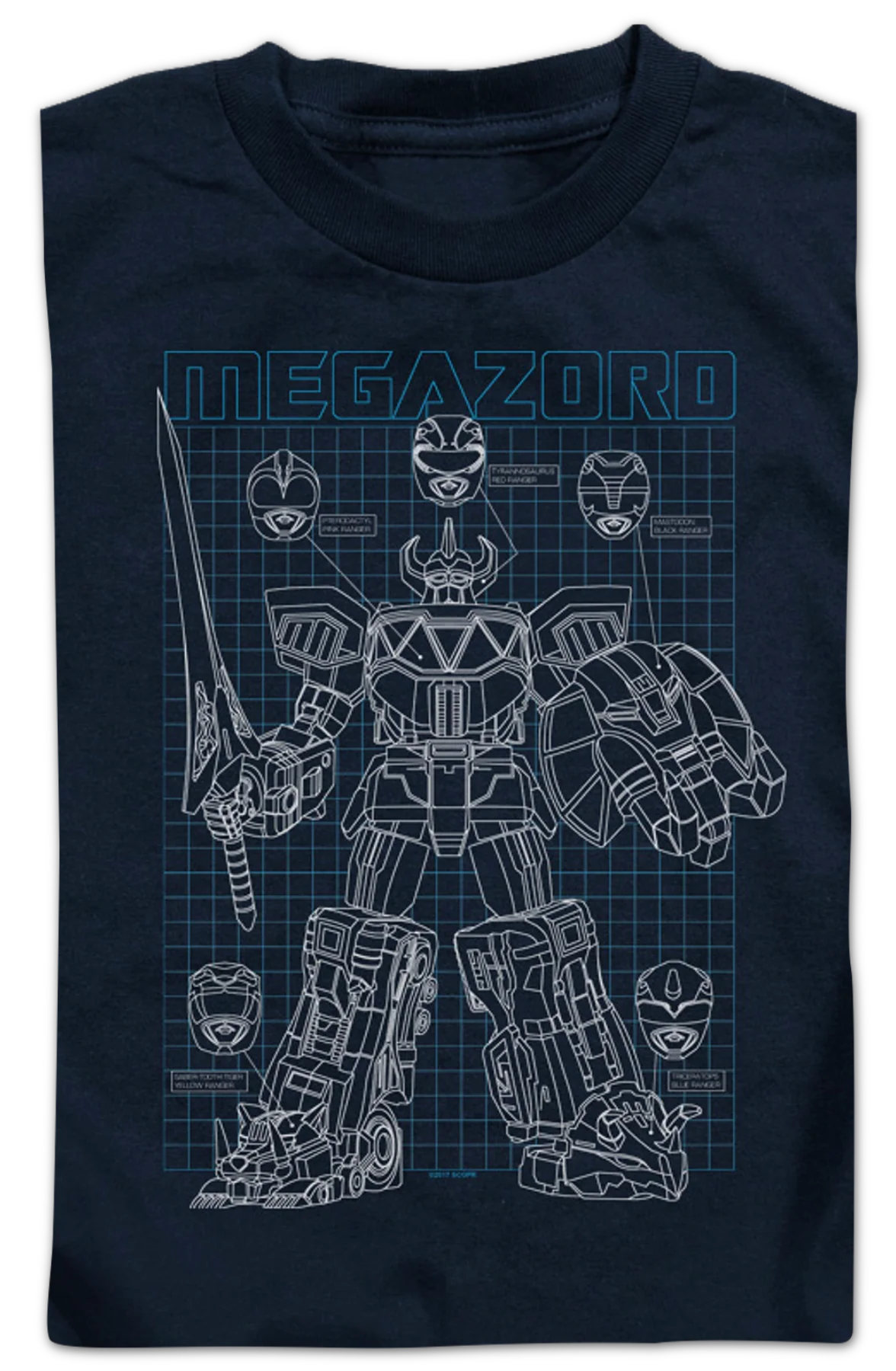 Youth Schematic Megazord Mighty Morphin Power Rangers Shirt - Image 2