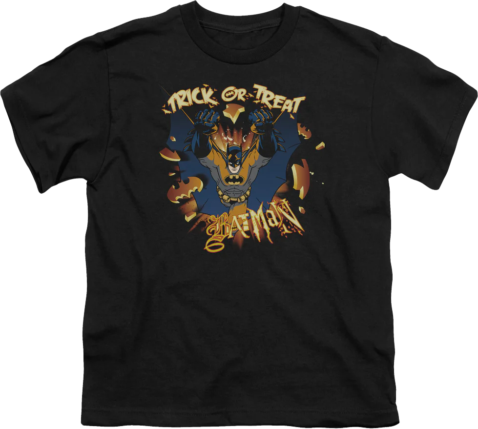 Youth Trick Or Treat Batman Shirt