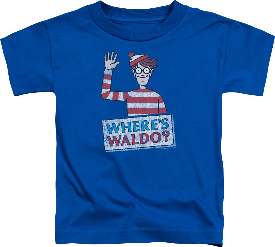 Youth Waving Where's Waldo Shirt