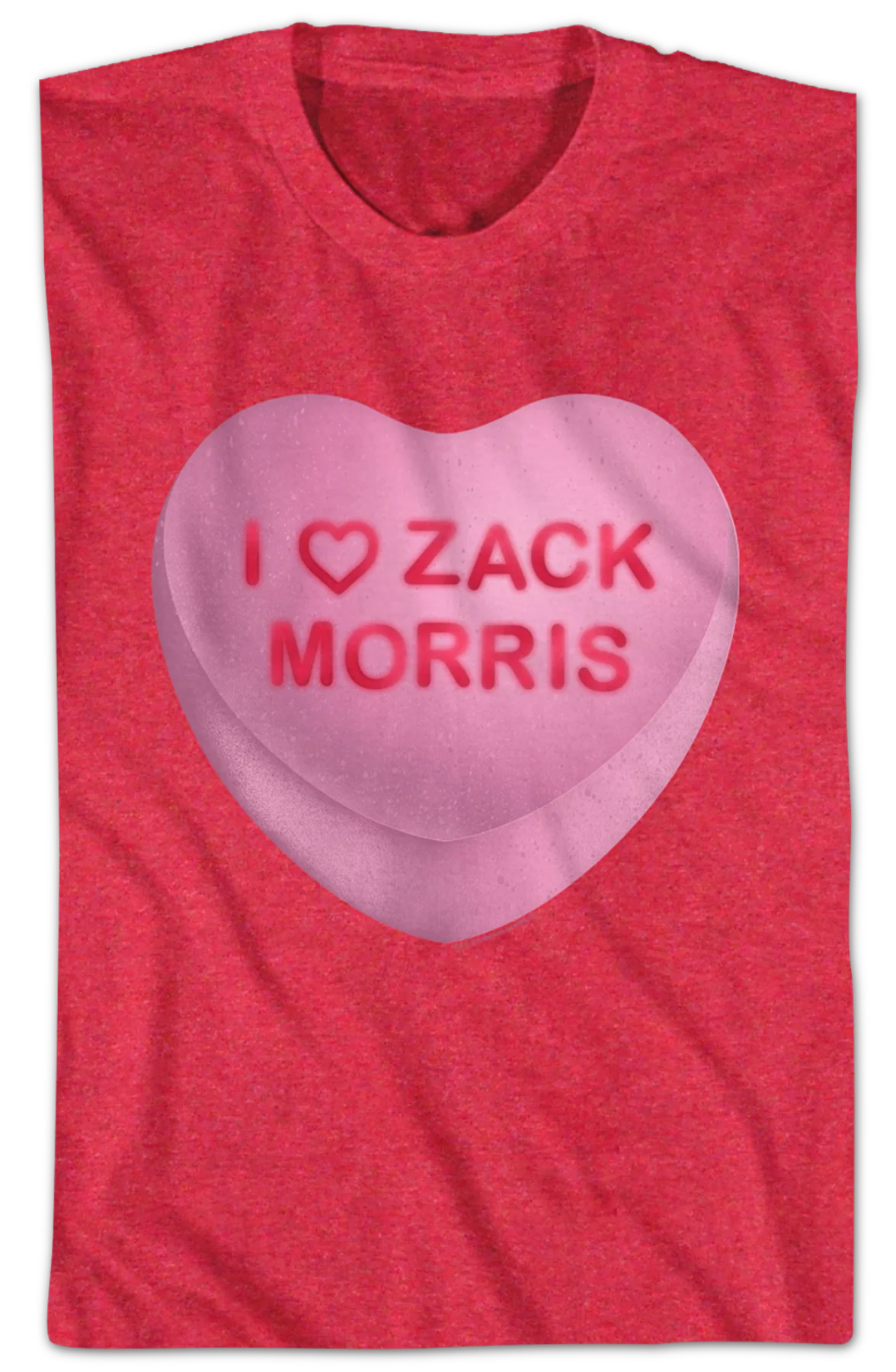 Zack Morris Candy Heart Saved By The Bell T-Shirt - Image 2